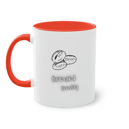 Coffee Mug - 11oz - Two Tone - Brewed freshly